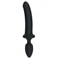 Анальний плаг з ділдо Doc Johnson Kink - Dual Density SECONDSKYN Fuck Plug - Black — Переглянути зображення 1