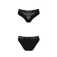 Трусики с широкой резинкой и кружевом Passion PS001 PANTIES S, black
