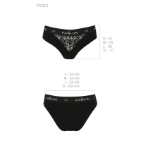 Трусики з широкою гумкою і мереживом Passion PS001 PANTIES S, black — Переглянути зображення 6