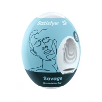 Самозмащувальний мастурбатор-яйце Satisfyer Masturbator Egg Savage, одноразовий, не потребує змазки — Переглянути зображення 1