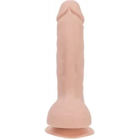 Вигнутий фалоімітатор на присосці ADDICTION — BRAD 7,5″ Dildo With Balls, Beige — Переглянути зображення 2