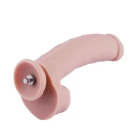 Силіконовий фалоімітатор для секс-машин Hismith 8.3″ Silicone Dildo, вигнутий, система KlicLok — Переглянути зображення 1