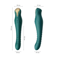 Смартвібратор-пульсатор Zalo — King Turquoise Green, кристал Swarovski — Переглянути зображення 3
