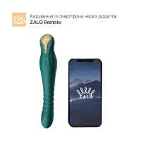 Смартвібратор-пульсатор Zalo — King Turquoise Green, кристал Swarovski — Переглянути зображення 2