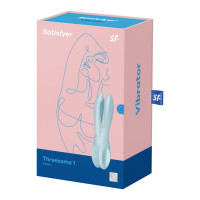 Кліторальний вібратор Satisfyer Threesome 1 Light Blue з трьома гнучкими пальчиками — Просмотреть изображение 7