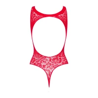 Ажурний бодістокінг із ефектом шнурівки Obsessive B120 teddy red S/M/L, червоний — Переглянути зображення 6