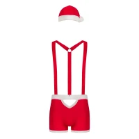 Чоловічий еротичний костюм Санта-Клауса Obsessive Mr Claus L/XL, боксери на підтяжках, шапочка з пом — Переглянути зображення 5