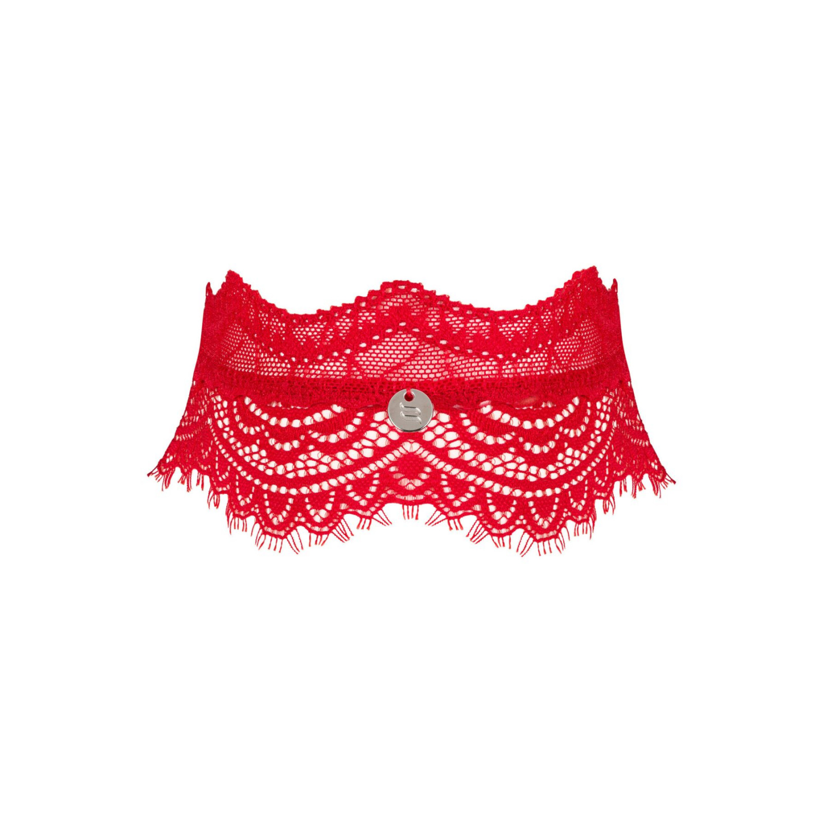 Широкий мереживний чокер Obsessive Bergamore choker, red
