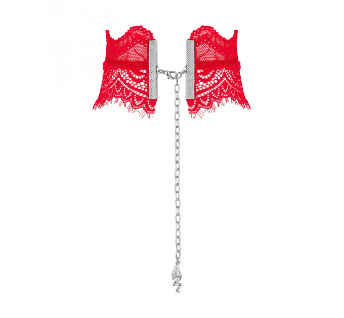 Широкий мереживний чокер Obsessive Bergamore choker, red