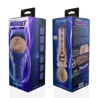 Мастурбатор-вагіна Fleshlight Boost Bang Light Medium Flesh, плаваючі кільця Turbo Tech — Переглянути зображення 7