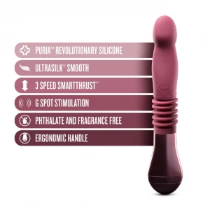 Пульсатор для точки G Blush Temptasia – Trixie Thrusting Dildo – Wine Red, 3 скорости