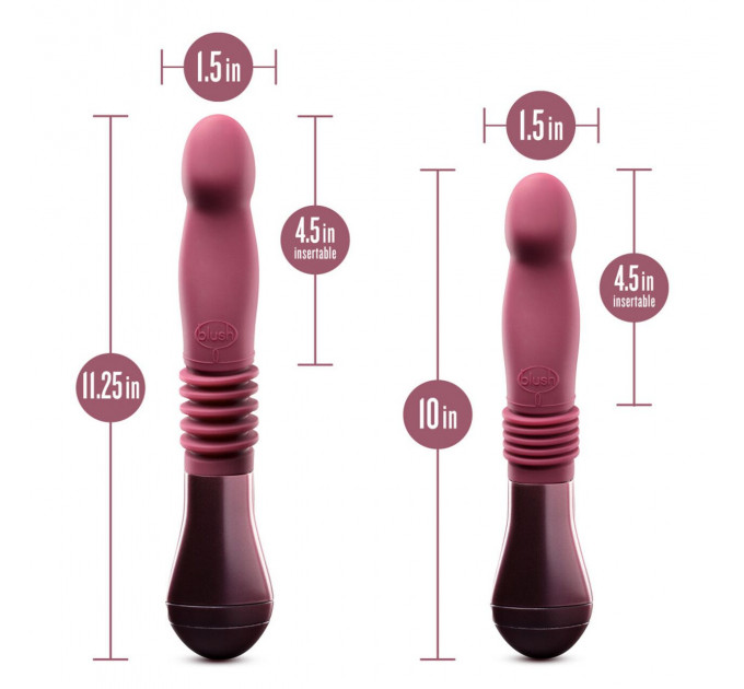 Пульсатор для точки G Blush Temptasia – Trixie Thrusting Dildo – Wine Red, 3 швидкості