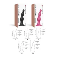 Насадка для страпона Strap-On-Me Dildo Plug Beads Framboise Metallic XXL — Переглянути зображення 4