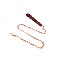 Шкіряний нашийник з повідцем Liebe Seele Wine Red Collar and Leash, 3 кільця для кріплення — Переглянути зображення 8