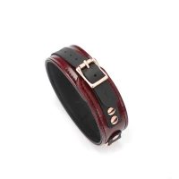 Шкіряний нашийник з повідцем Liebe Seele Wine Red Collar and Leash, 3 кільця для кріплення — Переглянути зображення 6
