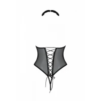 Еротичне боді Passion TRISHA BODY, XXL/XXXL, black, з відкритими чашками — Просмотреть изображение 4