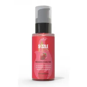 Зігрівальний масажний гель Sensuva Sizzle Lips Strawberry (59 мл), без цукру, їстівний