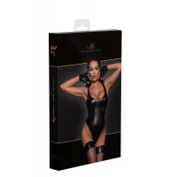 Боді з мокрим ефектом Noir Handmade F244 Powerwetlook body with high cut bottom hem, XL — Переглянути зображення 10