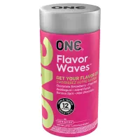 Ароматизовані презервативи ONE FlavorWaves, 12 шт, 6 ароматів, 6 кольорів, подарункове паковання-тубус — Просмотреть изображение 1