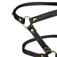 Маска-збруя для мінету LOCKINK SEVANDA Blowjob Head Harness, чорна, з м’якою вставкою у вигляді губ — Переглянути зображення 5
