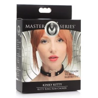 Чокер Master Series Kinky Kitty Ring Slim Choker - Black — Переглянути зображення 4