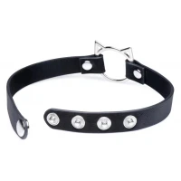 Чокер Master Series Kinky Kitty Ring Slim Choker - Black — Переглянути зображення 2