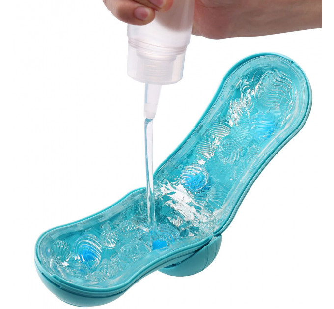 Мастурбатор Tenga Flip Orb — Ocean Blue, з можливістю зміни тиску та стимулювальними кульками всередині