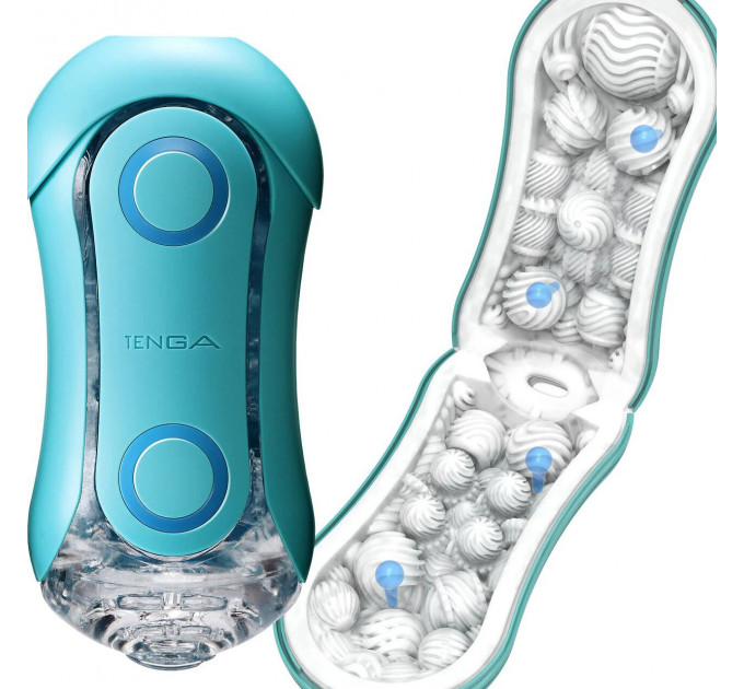 Мастурбатор Tenga Flip Orb — Ocean Blue, з можливістю зміни тиску та стимулювальними кульками всередині