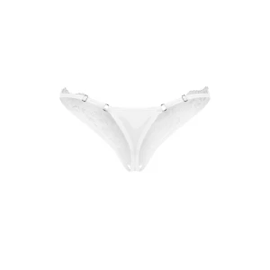 Трусики-стрінги з мереживом Obsessive Arrowel White crotchless thong 2XL/3XL
