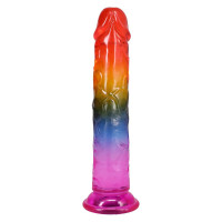 Дилдо Doc Johnson Crystal Jellies - 7.5 Inch Dong - Rainbow — Просмотреть изображение 4