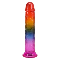 Фалоімітатор Doc Johnson Crystal Jellies - 7.5 Inch Dong - Rainbow — Переглянути зображення 1