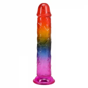 Фалоімітатор Doc Johnson Crystal Jellies - 7.5 Inch Dong - Rainbow