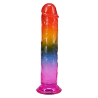 Фалоімітатор Doc Johnson Crystal Jellies - 7.5 Inch Dong - Rainbow — Переглянути зображення 2
