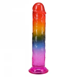 Фалоімітатор Doc Johnson Crystal Jellies - 7.5 Inch Dong - Rainbow