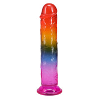 Дилдо Doc Johnson Crystal Jellies - 7.5 Inch Dong - Rainbow — Просмотреть изображение 3
