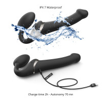 Безремінний вібрострапон з вакуумною стимуляцією Strap-On-Me MULTI ORGASM Black XL (м'яте паковання!!!) — Переглянути зображення 4