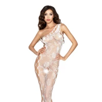 Бодістокінг Passion BS036 white, комбінезон, лямки через одне плече — Просмотреть изображение 1