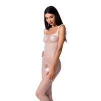 Бодістокінг Passion BS071 white, комбінезон на бретелях — Просмотреть изображение 1