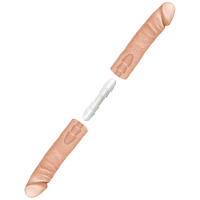 Фалоімітатор подвійний Doc Johnson The D - Double D - 16 Inch - ULTRASKYN, діаметр 4,4 см, Vack-U-Lo — Переглянути зображення 3