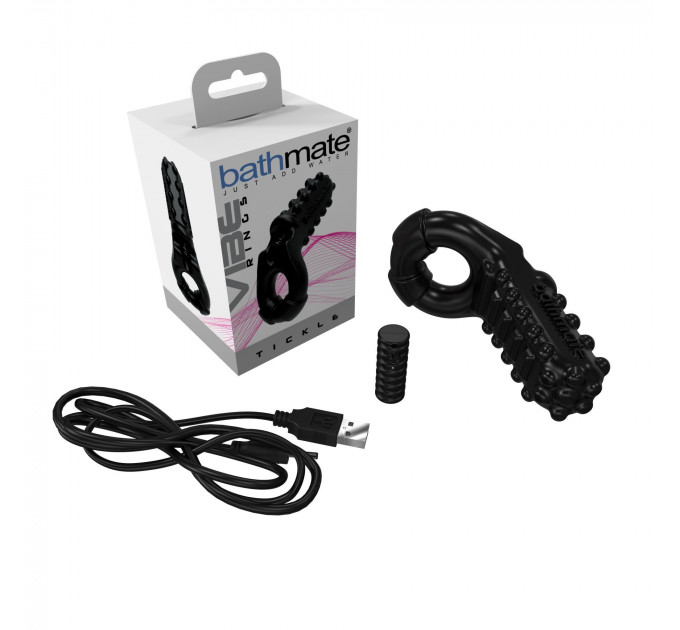 Ерекційне віброкільце Bathmate Vibe Ring Tickle з великим стимулятором клітора або яєчок