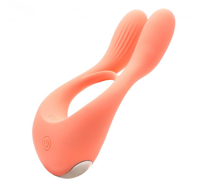 Вібратор для пар KISTOY Martin Orange, два мотори, кріплення на член, діаметр 3,2 см