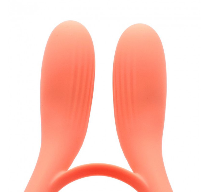 Вібратор для пар KISTOY Martin Orange, два мотори, кріплення на член, діаметр 3,2 см