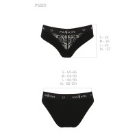 Трусики с широкой резинкой и кружевом Passion PS001 PANTIES XL, black