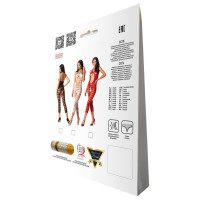 Сетчатый бодистокинг с открытым животом Passion BS081 white Сетчатый бодистокинг с открытым животом Passion BS081 white