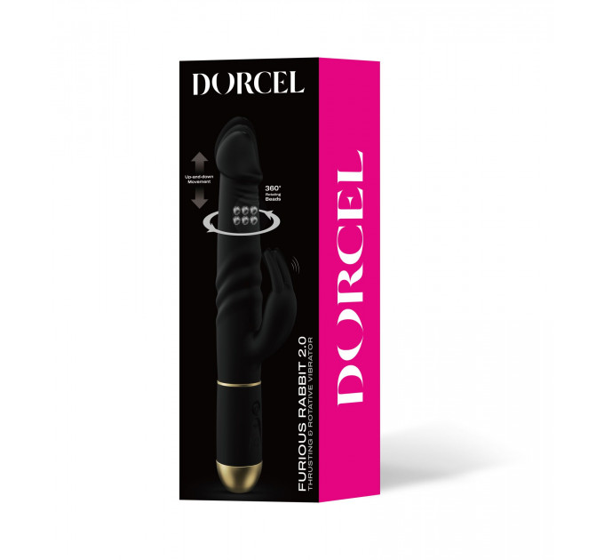 Вібратор Dorcel Furious Rabbit 2.0 зі зворотно-поступальними рухами головки, перезаряджуваний