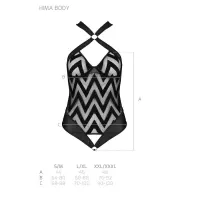 Сітчастий боді з халтером та ритмічним малюнком Passion Hima Body XXL/XXXL, black — Переглянути зображення 5