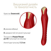 Смартвибратор-пульсатор Zalo — King Wine Red, кристалл Swarovski — Просмотреть изображение 5