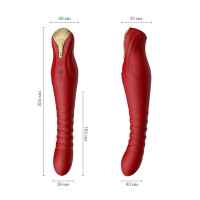 Смартвибратор-пульсатор Zalo — King Wine Red, кристалл Swarovski — Просмотреть изображение 3