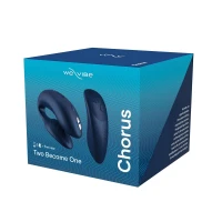 Смарт-вібратор для пар We-Vibe Chorus Cosmic Blue, сенсорне керування вібраціями стисненням пульта — Переглянути зображення 9