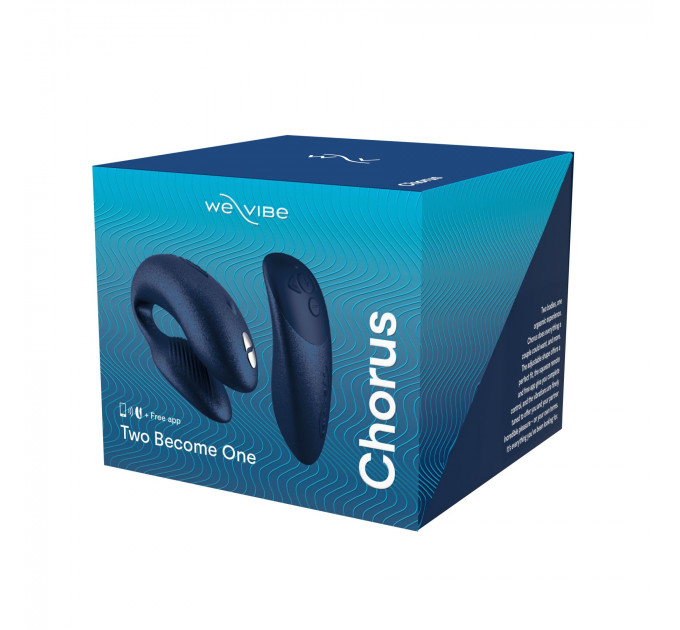 Смарт-вібратор для пар We-Vibe Chorus Cosmic Blue, сенсорне керування вібраціями стисненням пульта